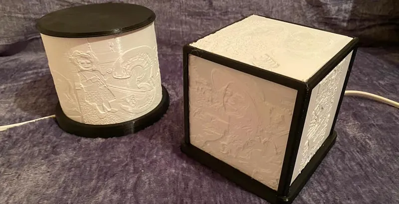 Lithophane lamp (round lamp)