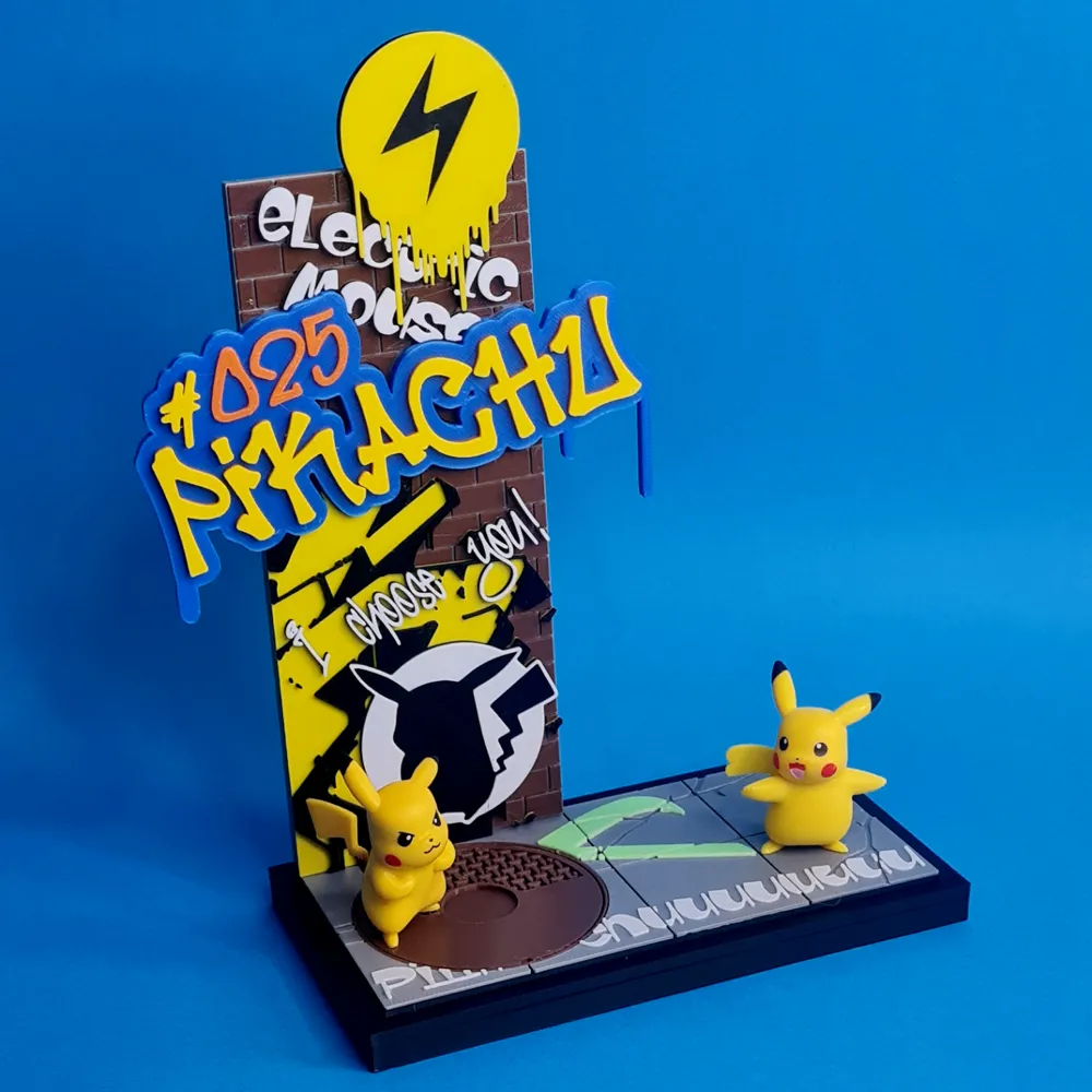 Tagged Galaxy Display Stand #001 Pikachu - Free 3D Print Model - MakerWorld