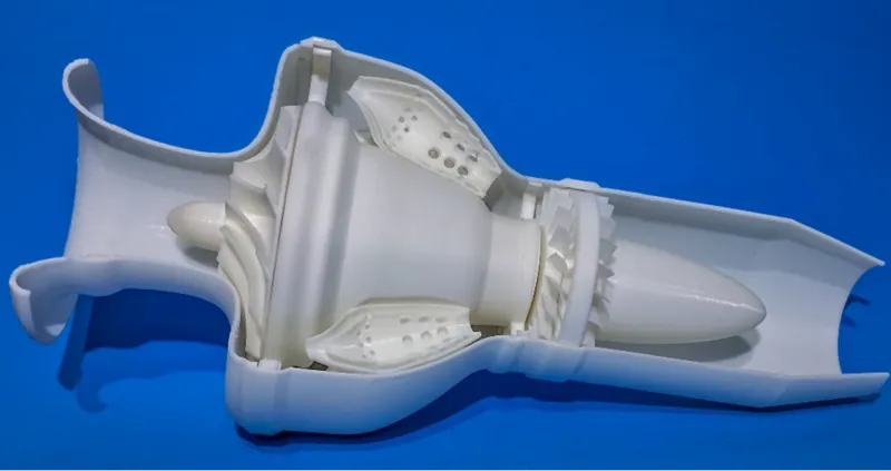 Turbojet Engine - Radial Compressor Cutaway Model