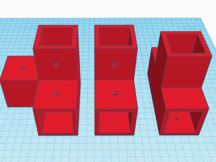 4x4 profile connector, 5mm wall