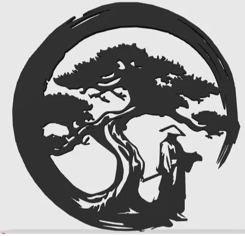 Wall art bonsai samurai
