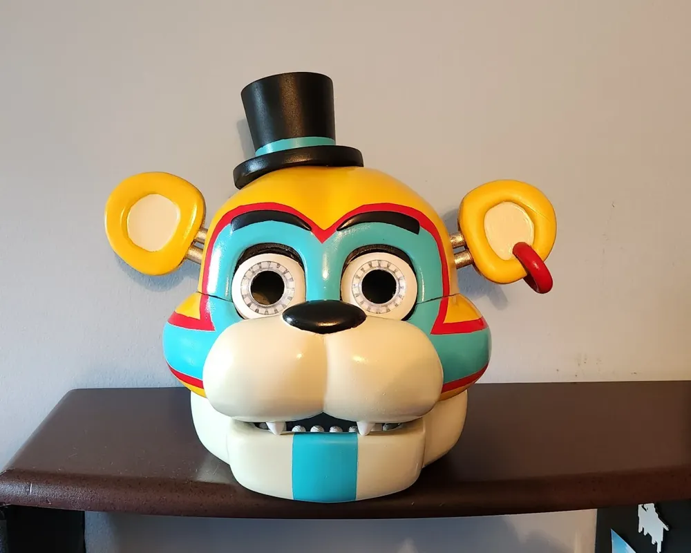 Glamrock Freddy Wearable Mask with Hinged Jaw Remixed by gabgra11