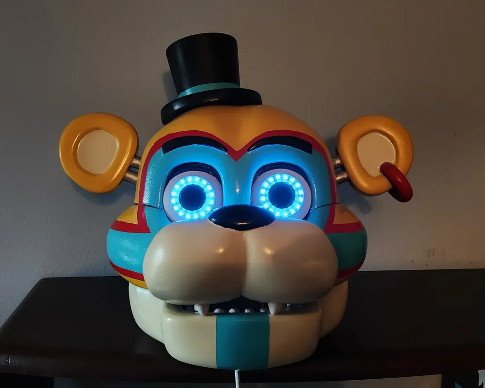 Glamrock Freddy Wearable Mask with Hinged Jaw Remixed by gabgra11