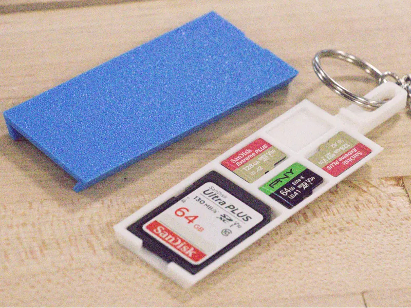 SD Card Holder, Locking Keychain