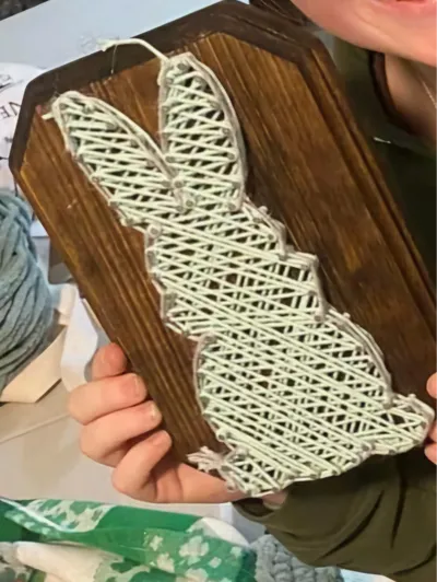 Bunny String Art Nail Template