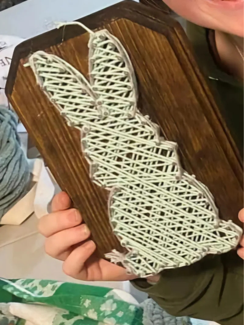 Bunny String Art Nail Template