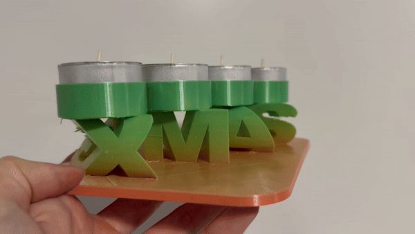 Christmas Candle Holder (Ambigram XMAS-GLOW)