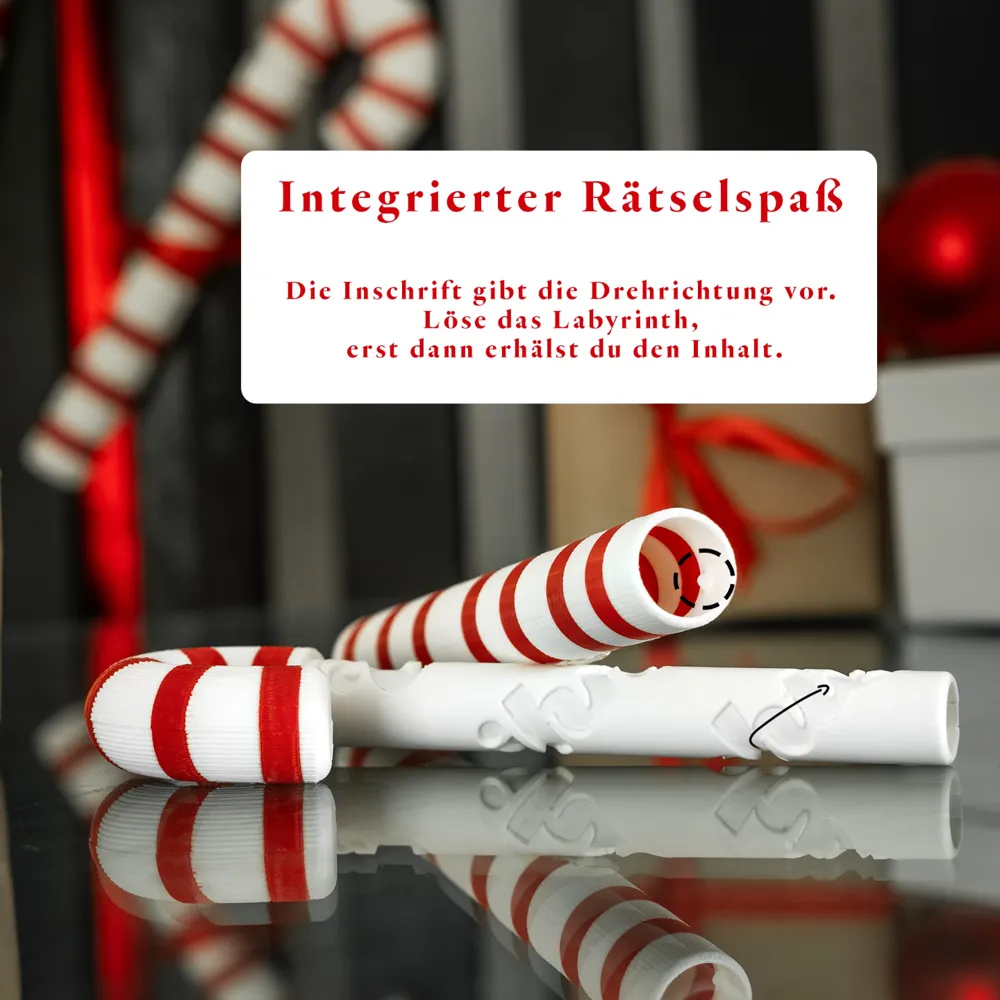 candy cane gift box riddle by Wandedel24 MakerWorld