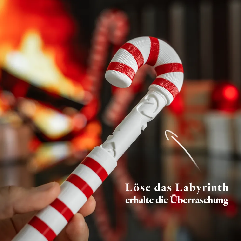 candy cane gift box riddle by Wandedel24 MakerWorld