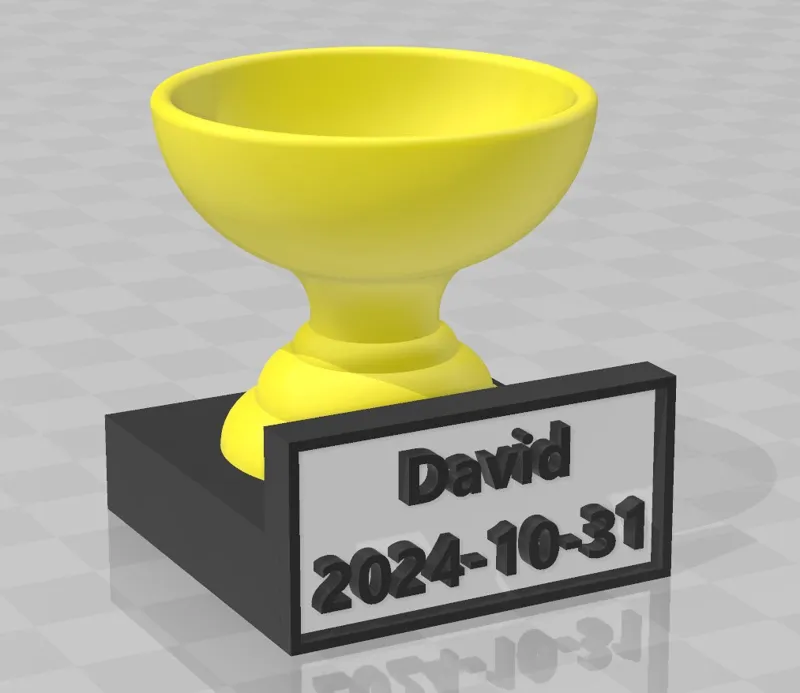 Small trophy with plate