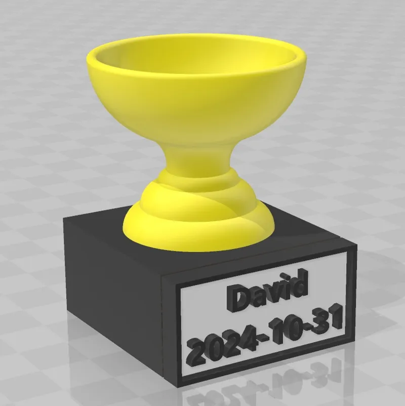 Small trophy with plate