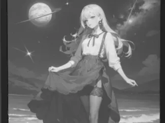 动漫沙滩少女(单色透光浮雕)