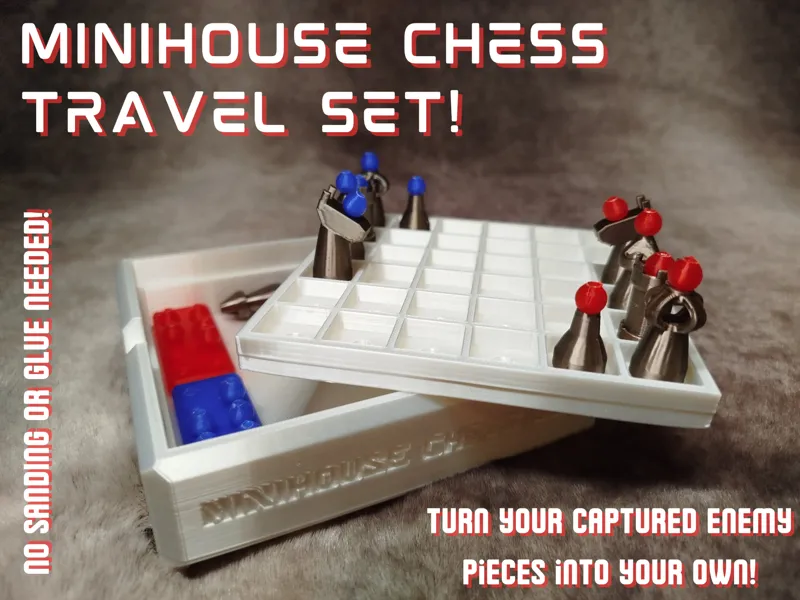 Minihouse Chess Variant - Travel Set (6x6 Board)