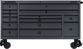 USGeneral Series 3 72" Gridfinity Base W/ Padding