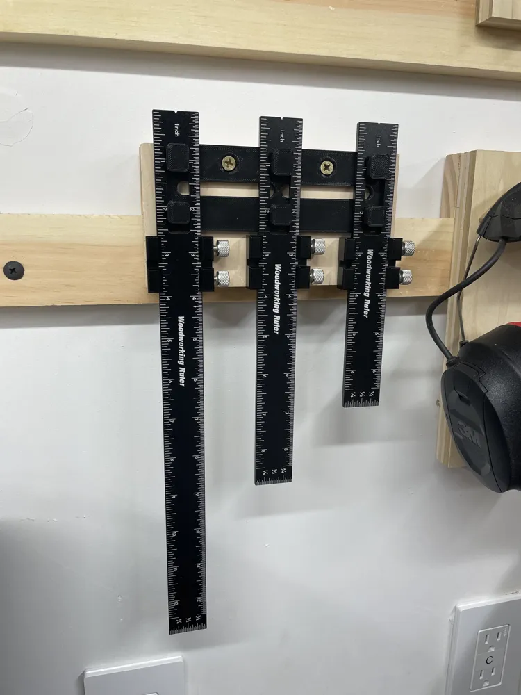 Woodworking Ruler Set Wall Mount Hanger by Vincent - MakerWorld