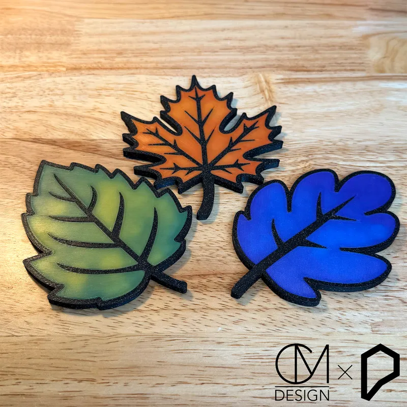 Fallen Leaves Thermochromic Coasters