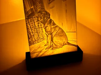 100mm lithopane stand w/ candle holder