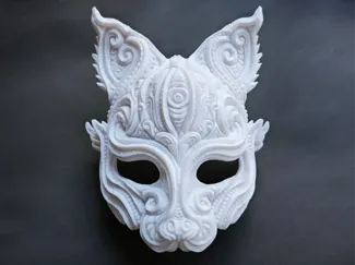 万圣节兔耳半面具