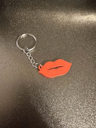 Red Lips Emoji Keychain