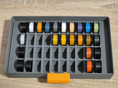 MiniSpool Swatch-Lowprofile Tray & threaded spools