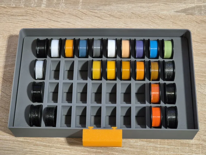 MiniSpool Swatch-Lowprofile Tray & threaded spools