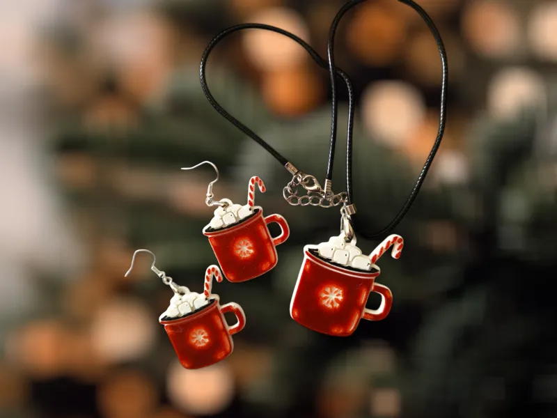 Christmas Cup - Earrings and Necklace