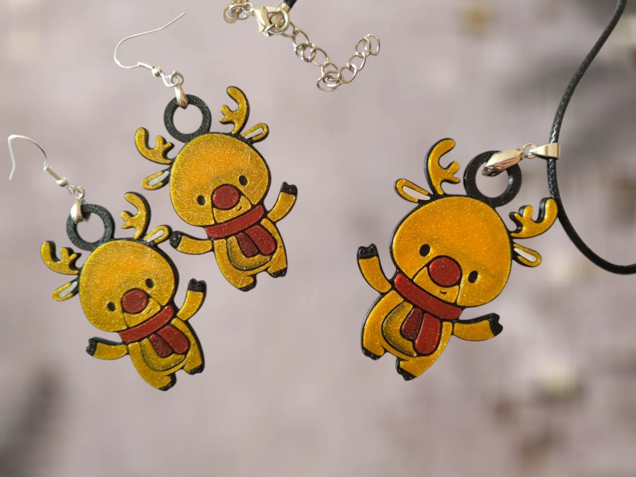 Cute Reindeer - Earrings and Necklace view 2