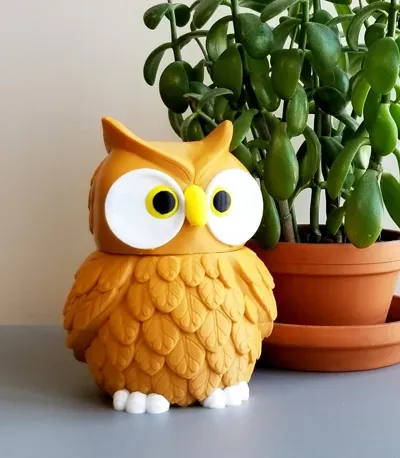 Multi-Color Owl Jar