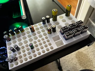 18650 + 9v + AA + AAA + 9v Battery Tray Organizer