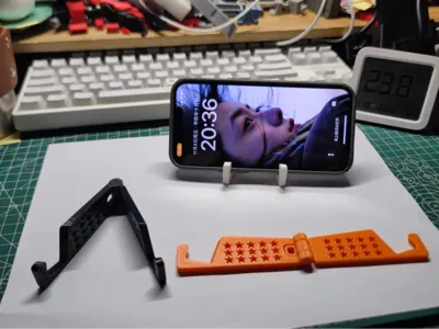 Print-in-Place Foldable Phone Stand Star Key Chain Version V3 (Only 13g)