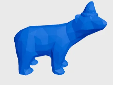 Low Poly Polar Bear with Santa Hat