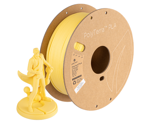 Polymaker PolyTerra Matte PLA 1kg 1.75mm Filament Pastel Banana