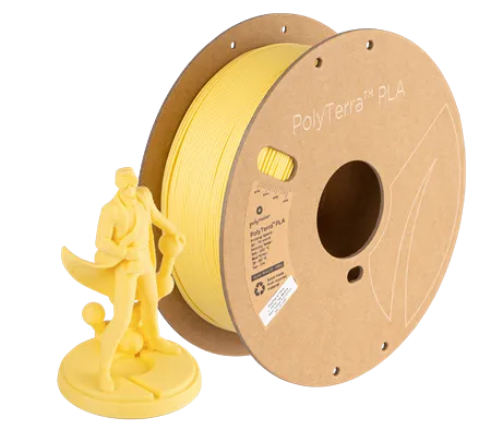 Polymaker PolyTerra Matte PLA 1kg 1.75mm Filament Pastel Banana
