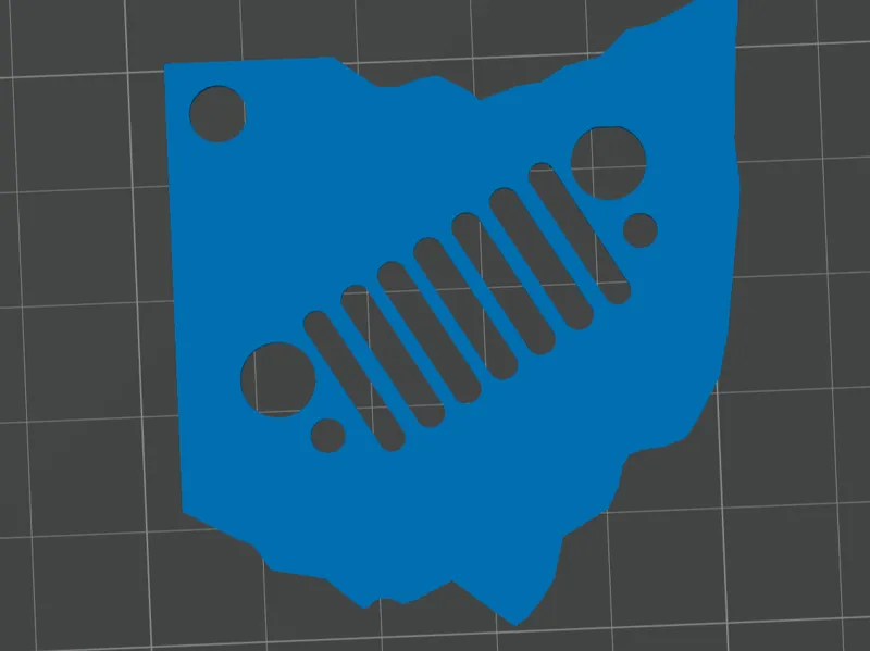 Ohio Jeep Keychain