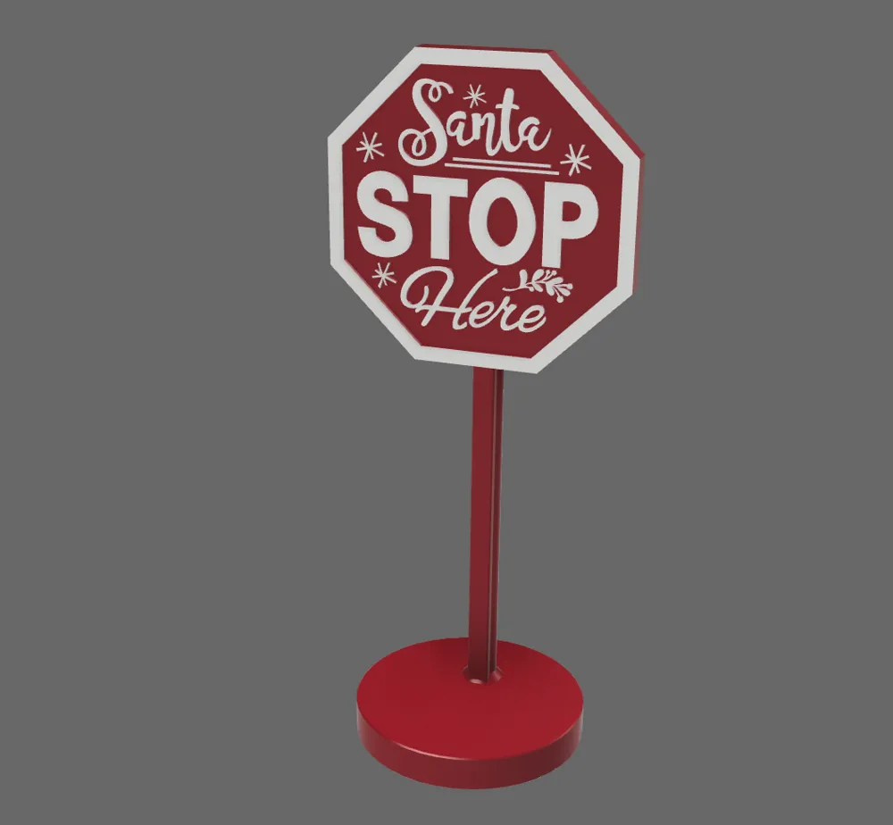Santa Exit Sign Santa Claus stop sign by Mark - MakerWorld