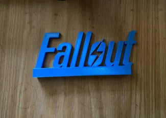 Fallout logo on a stand