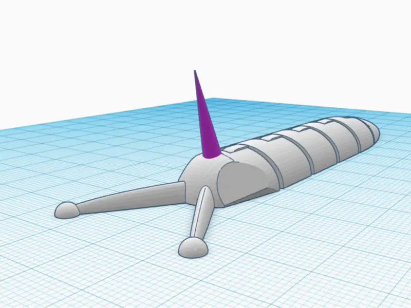 Articulating slug with unicorn horn