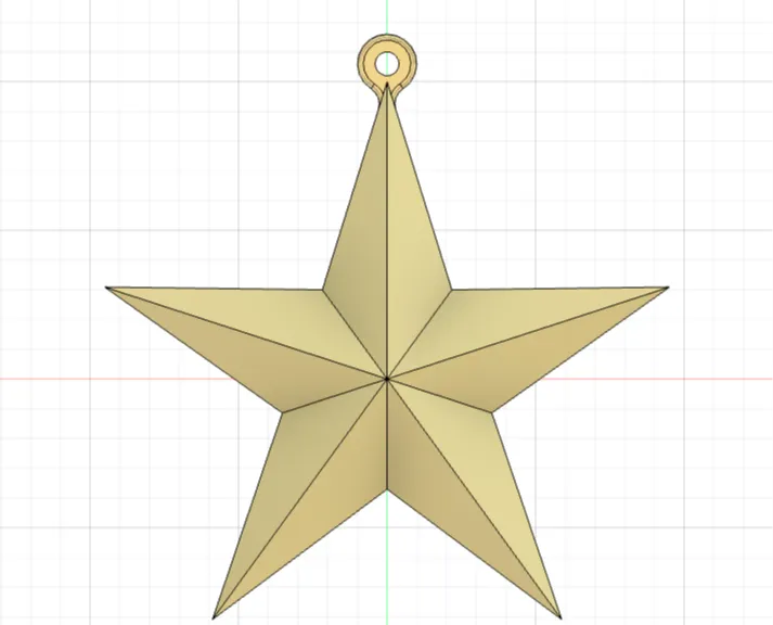 Flat Printable Christmas Star with Hole Fusion 360
