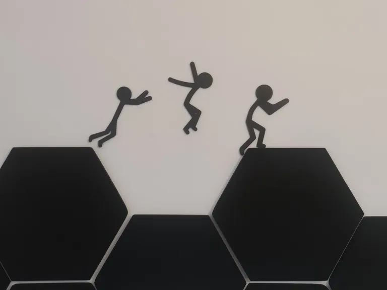 Stickman Parkour Wall Decoration Art