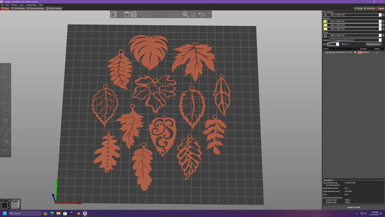 Leaf Design Earrings view 4