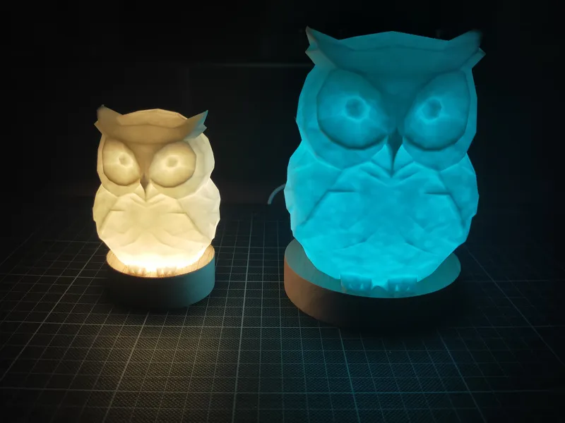 Cute Low Poly Owl Lamp
