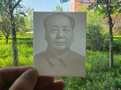 Chairman Mao Forever Monochrome Lithophane