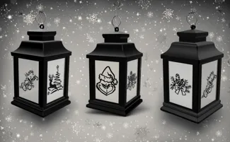Christmas lantern with swappable plates