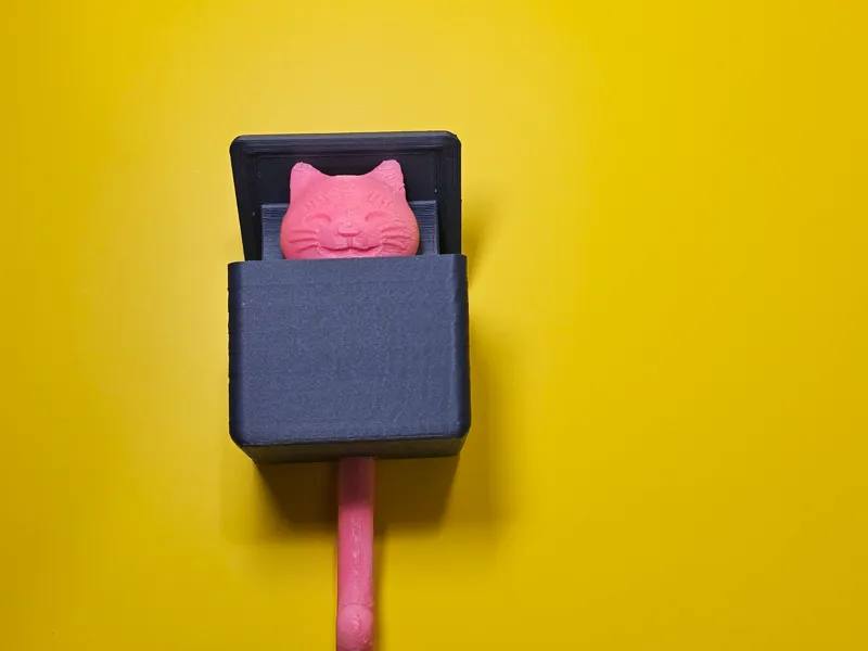 Tweaked box of the cat key hook (as fridge magnet)