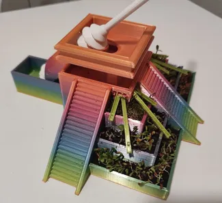 Aztec pyramid/temple with "automatic" water system