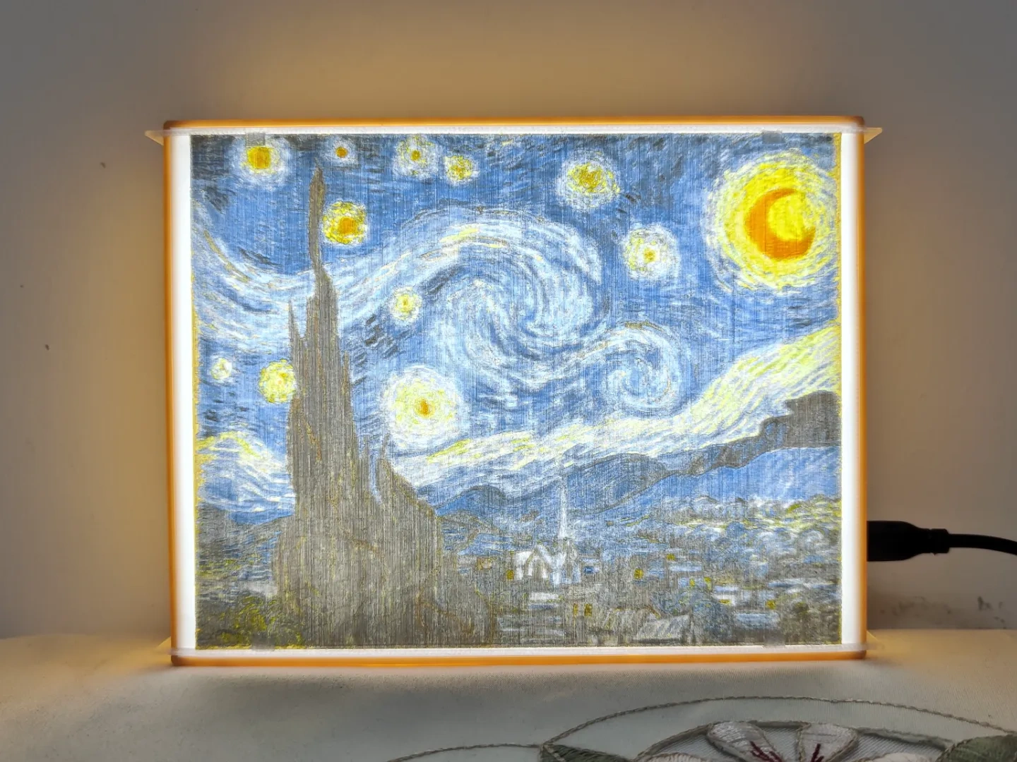 3d打印彩色照片：世界名画系列——星月夜