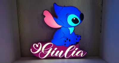 Stitch lamp with the name Giulia