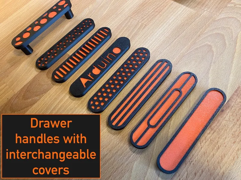 Drawer handles with interchangeable covers (97mm)