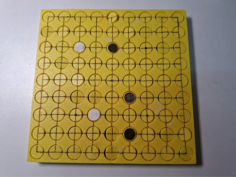 A go board free of stones