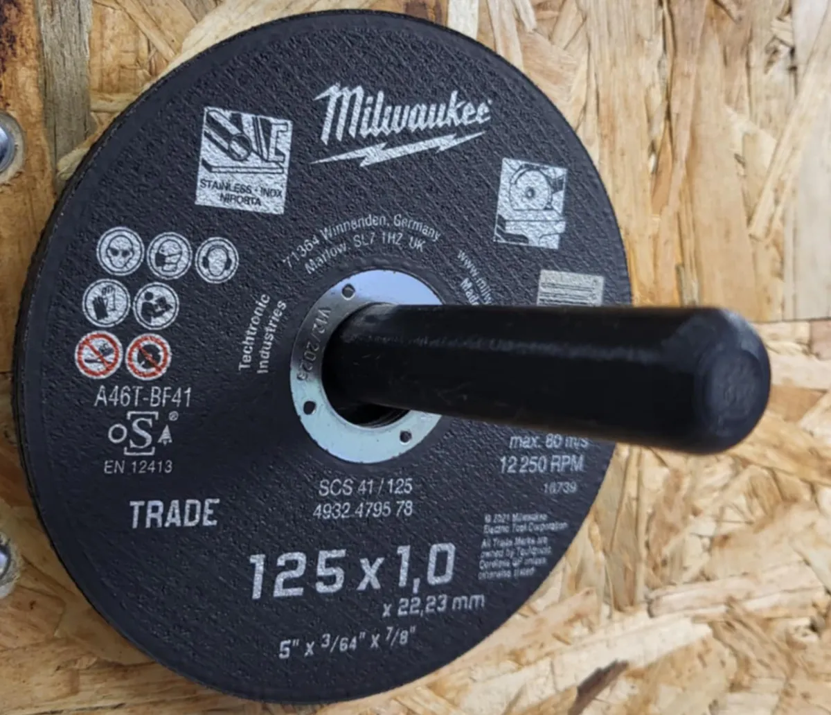 Support pour disques de meuleuse 125mm